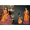 Orange Color Silk Achkan Style Evening Wear Lehenga Suit | FH539681182