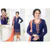 Blue Color Georgette Straight Cut Evening Wear Chudidar Kameez | FH540181235