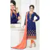 Blue Color Georgette Straight Cut Evening Wear Chudidar Kameez | FH540181235