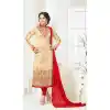 Cream Color Georgette Straight Cut Evening Wear Chudidar Kameez | FH540181237