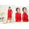 Red Color Georgette Straight Cut Evening Wear Chudidar Kameez | FH540181238