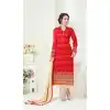 Red Color Georgette Straight Cut Evening Wear Chudidar Kameez | FH540181238
