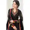 Black Color Georgette Straight Cut Evening Wear Chudidar Kameez | FH540181239