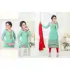 Turquoise Color Georgette Straight Cut Evening Wear Chudidar Kameez | FH540181241