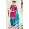 Deep Pink Color Cotton Straight Cut Casual Wear Punjabi Patiyala Dress | FH542081414