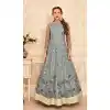 Dove Color Net Long Anarkali Style Pakistani Salwar Kameez | FH542681464