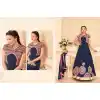 Navy Blue Color Georgette Long Anarkali Style Pakistani Salwar Kameez | FH542681466