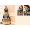 Cadet Blue Color Georgette Long Anarkali Style Pakistani Salwar Kameez | FH542681469