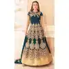 Cadet Blue Color Georgette Long Anarkali Style Pakistani Salwar Kameez | FH542681469
