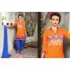 Orange Color Cotton Straight Cut Daily Wear Punjabi Patiyala Dresses | FH543681597