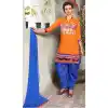 Orange Color Cotton Straight Cut Daily Wear Punjabi Patiyala Dresses | FH543681597