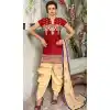Red Color Cotton Straight Cut Daily Wear Punjabi Patiyala Dresses | FH543681598