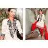 White Color Cotton Straight Cut Daily Wear Punjabi Patiyala Dresses | FH543681599