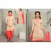 Beige Color Cotton Straight Cut Daily Wear Punjabi Patiyala Dresses | FH543681604