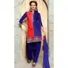 Blue Color Cotton Straight Cut Daily Wear Punjabi Patiyala Dresses | FH543681605
