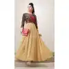 A-line Style Georgette Beige Color Party Wear Readymade Kurtis | FH543781611