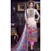 White Color Cotton Straight Cut Geometric Print Salwar Kameez | FH544181657