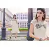 Off White Color Georgette A-line Indo Western Style Tunic Top | FH545081733