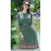 Bottle Green Color Georgette A-line Indo Western Style Tunic Top | FH545081736