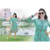 Turquoise Color Georgette A-line Indo Western Style Tunic Top | FH545081738