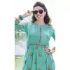 Turquoise Color Georgette A-line Indo Western Style Tunic Top | FH545081738