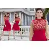 Crimson Color Georgette A-line Indo Western Style Tunic Top | FH545081739