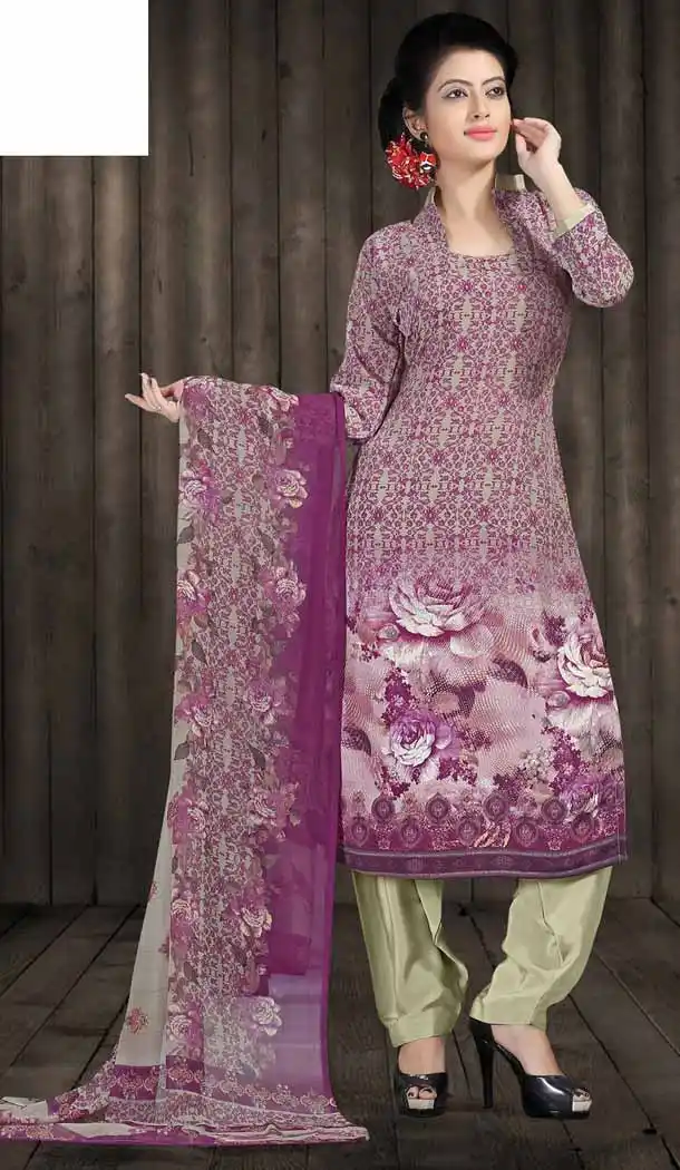 Geometric Print Crepe Silk Dove Color Straight Cut Casual Patiyala Dresses | FH546081834