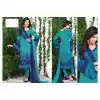 Geometric Print Crepe Silk Greenish Blue Color Straight Cut Casual Churidar Dresses | FH546081839