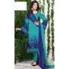 Geometric Print Crepe Silk Greenish Blue Color Straight Cut Casual Churidar Dresses | FH546081839