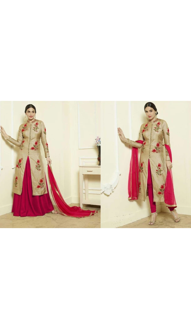 Tan Brown Color Cotton Achkan Style Lehenga Suit | FH546181840