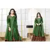 Chrome Green Color Silk Achkan Style Evening Wear Lehenga Suit | FH546181844