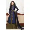 Navy Blue Color Cotton Achkan Style Evening Wear Churidar Suit | FH546181846