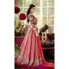 Salmon Color Chanderi Silk Circular Style Party Wear Lehenga Choli | FH548382139