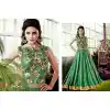 Emerald Color Chanderi Silk Circular Style Party Wear Lehenga Choli | FH548382142