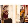 Butter Scotch Color Georgette Designer Wear Style Saris Blouse | FH548982214