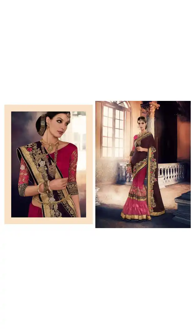Maroon Color Georgette Designer Wear Style Saris Blouse | FH548982215