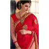 Red Color Georgette Designer Wear Style Saris Blouse | FH548982217