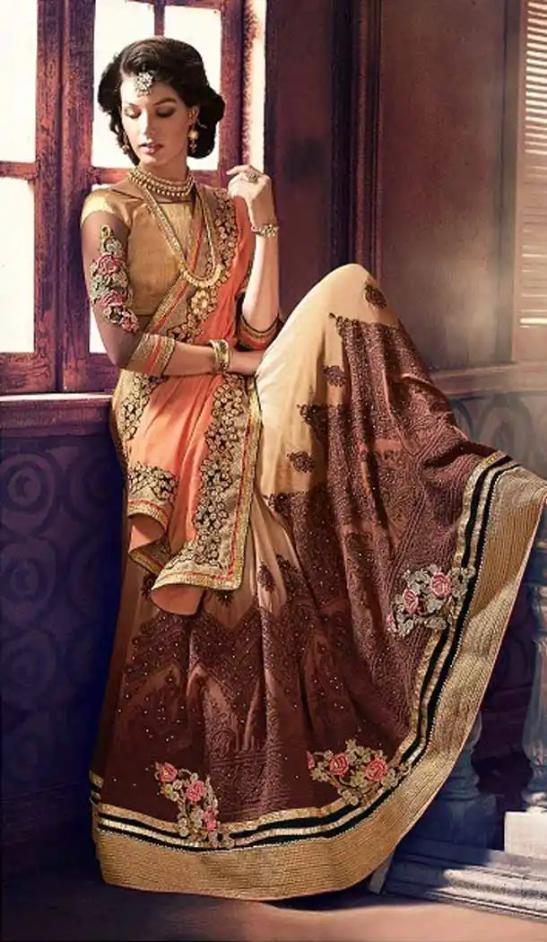 Orange Color Georgette Designer Wear Style Saris Blouse | FH548982218