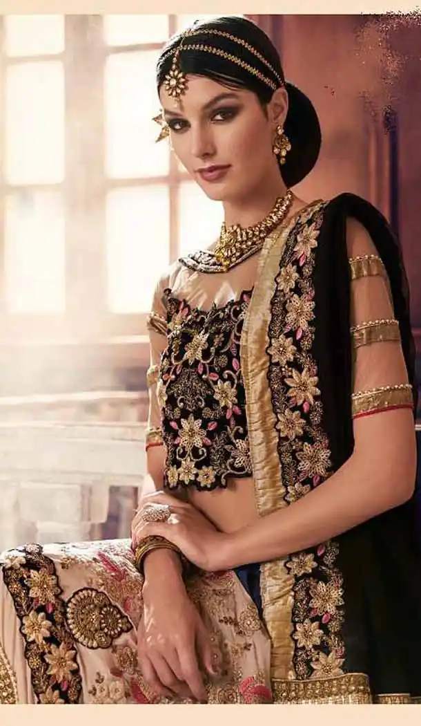 Black Color Georgette Designer Wear Style Saris Blouse | FH548982219