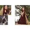 Maroon Color Velvet Circular Style Bridal Lehenga Choli | FH549182232