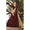 Maroon Color Velvet Circular Style Bridal Lehenga Choli | FH549182232