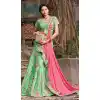 Parrot Green Color Raw Silk Circular Style Bridal Lehenga Choli | FH549182233