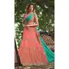 Salmon Color Raw Silk Circular Style Bridal Lehenga Choli | FH549182234