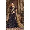Blue Color Velvet Circular Style Bridal Lehenga Choli | FH549182235