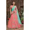 Salmon Color Raw Silk Circular Style Bridal Lehenga Choli | FH549182237