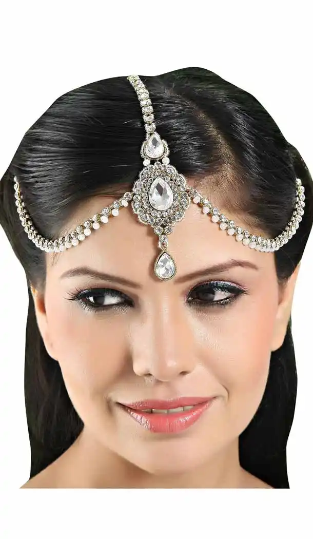 White Color Brass Stonework Fashion Wedding Matha Patti FH5506-10832046