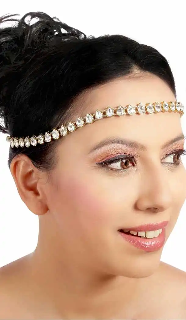 White Color Brass Stonework Fashion Wedding Matha Patti FH5506-10832050
