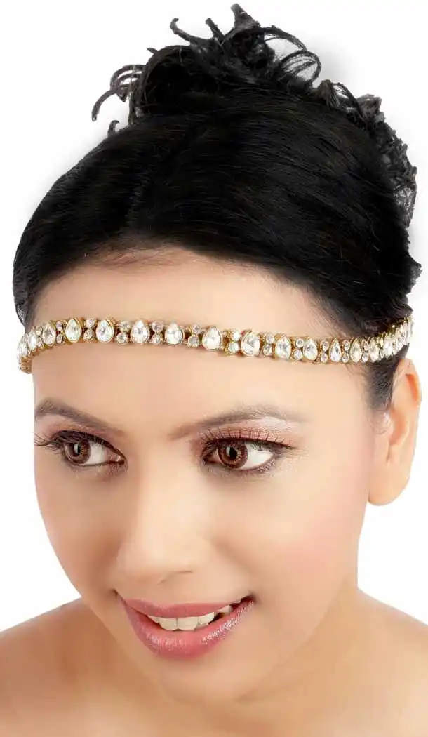 White Color Brass Stonework Fashion Wedding Matha Patti FH5506-10832051