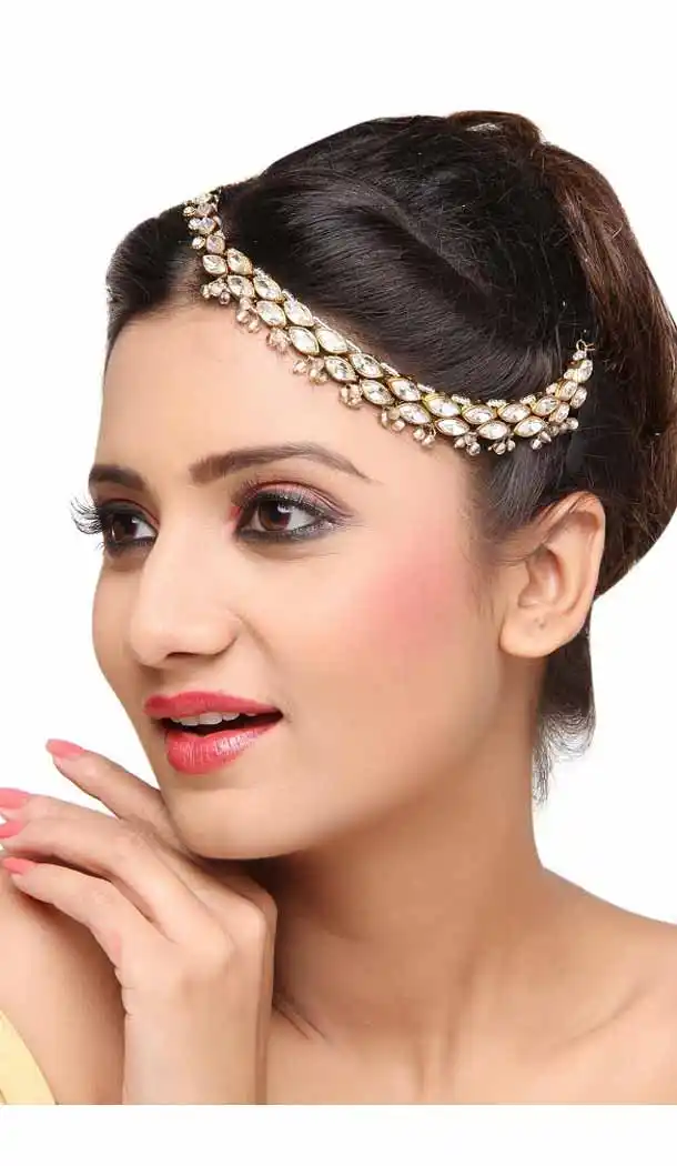 White Color Brass Stonework Fashion Wedding Matha Patti FH5506-10832053