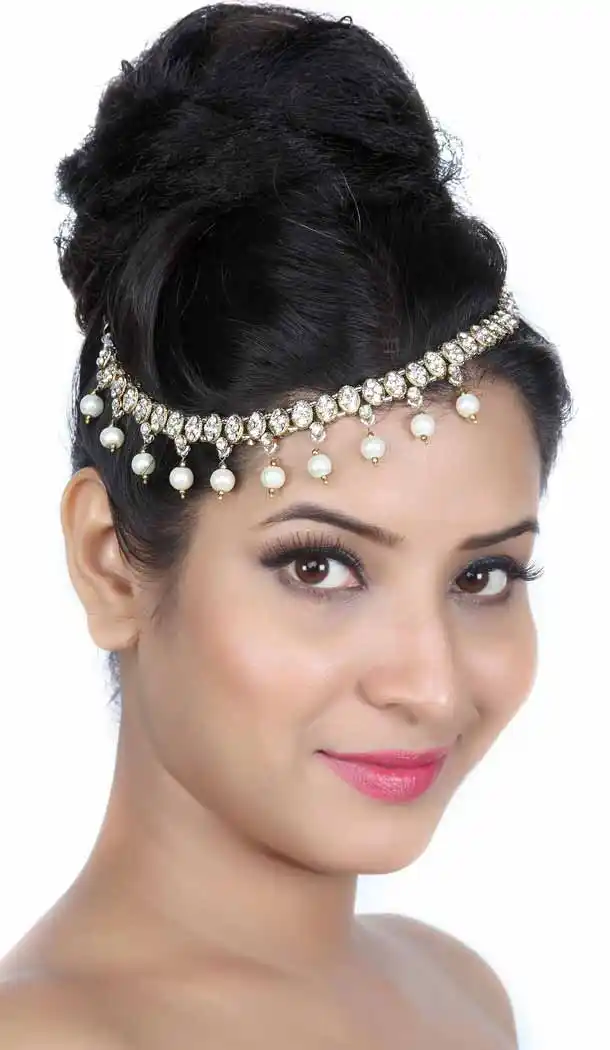 White Color Brass Stonework Fashion Wedding Matha Patti FH5506-10832055